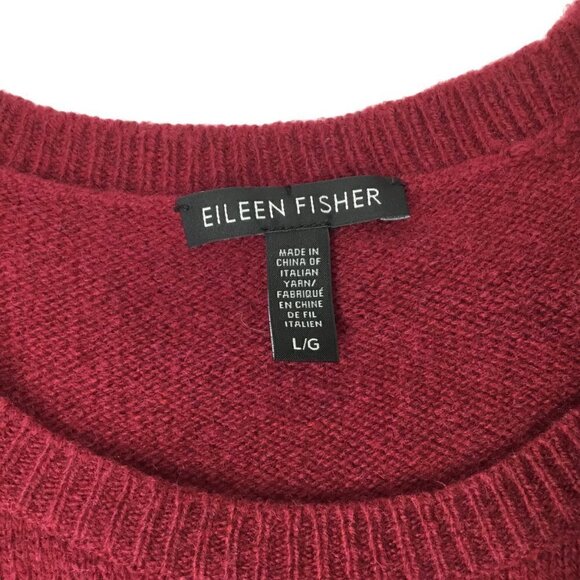 Eileen Fisher Yak Merino Italian Wool Blend Sweater Colorblock Zippers Size L - Picture 7 of 8